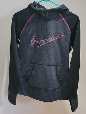 Thrasher Black & Dark Gray Pullover Sweatshirt with Pink Accents